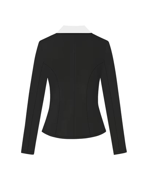Women's Color Block Lapel Jacket – Lightweight Long Sleeve Outerwear
